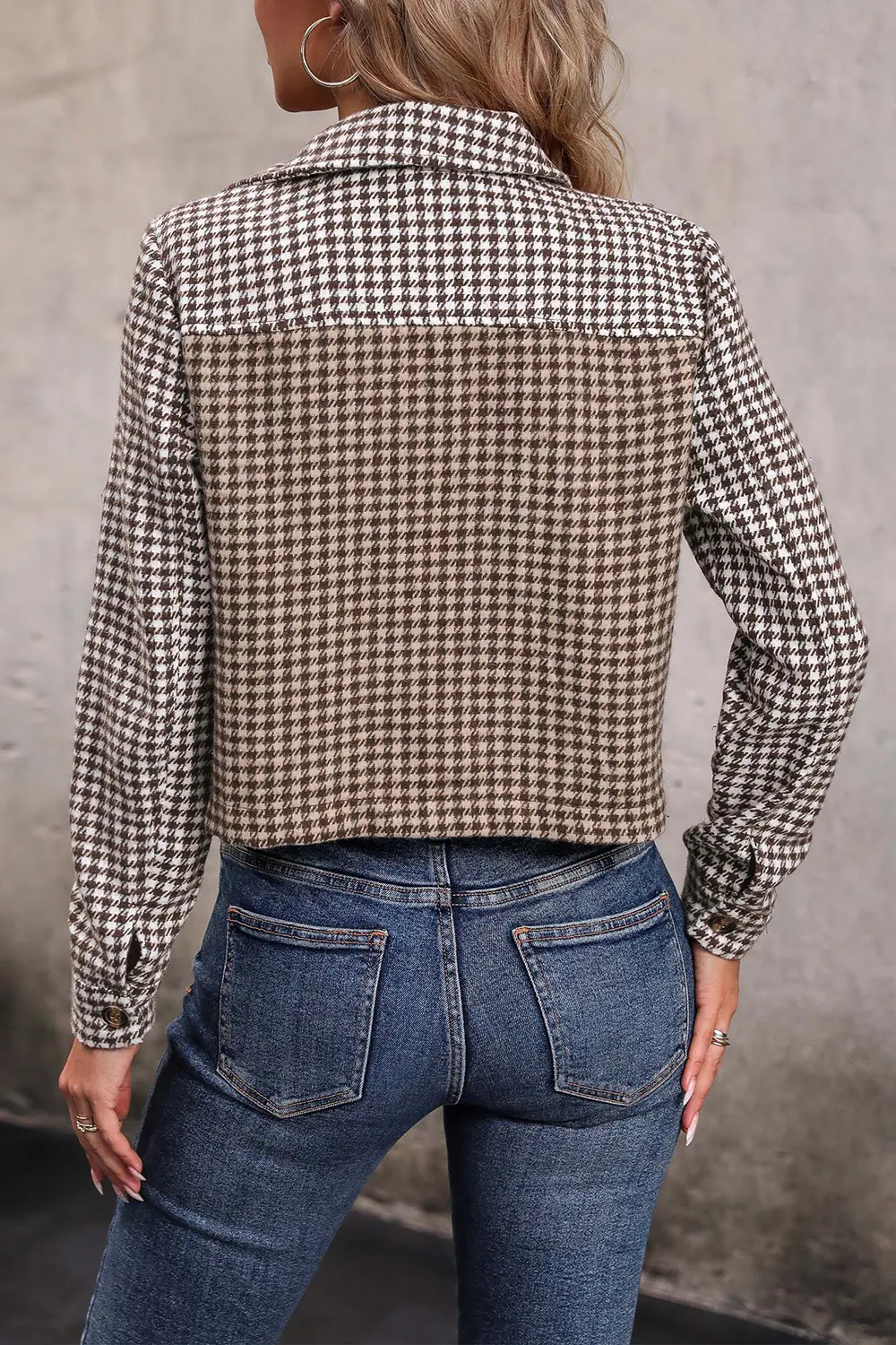 Collared Neck Button Front Pocketed Jacket, image 2