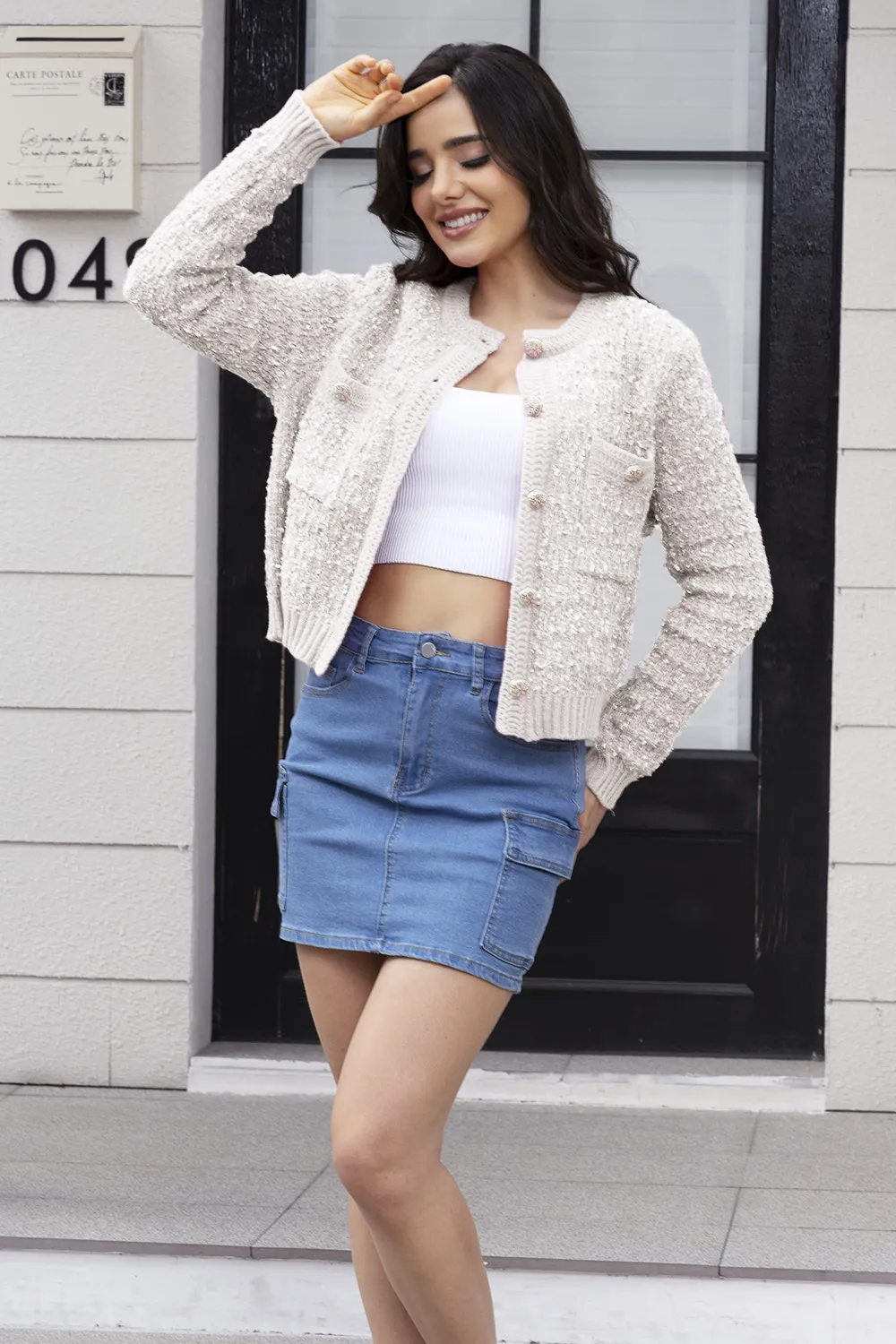 Button Up Round Neck Cardigan, image 5