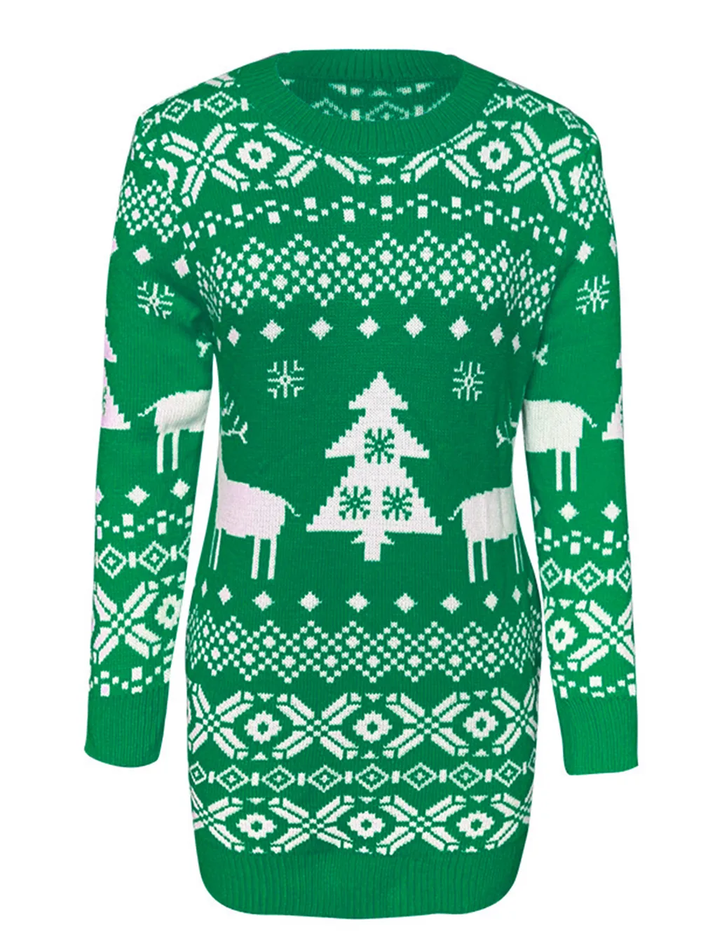 Christmas Element Round Neck Mini Sweater Dress, image 2