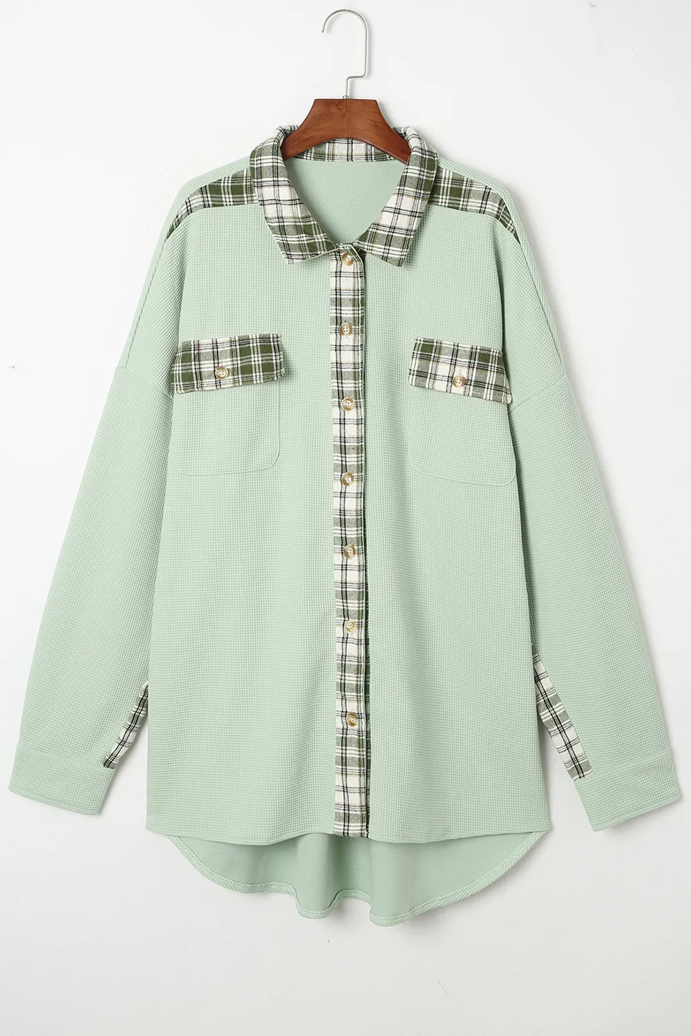 Plaid Button Down Collared Jacket, image 7