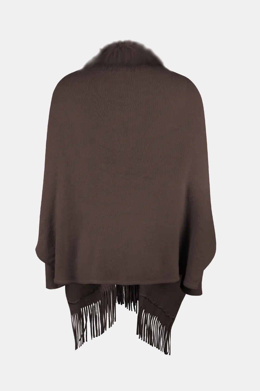 Fringe Open Front Long Sleeve Poncho, image 19