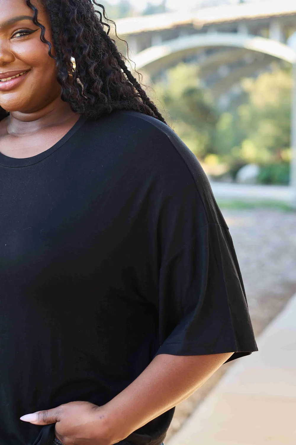 Full Size Round Neck Drop Shoulder T-Shirt, image 6