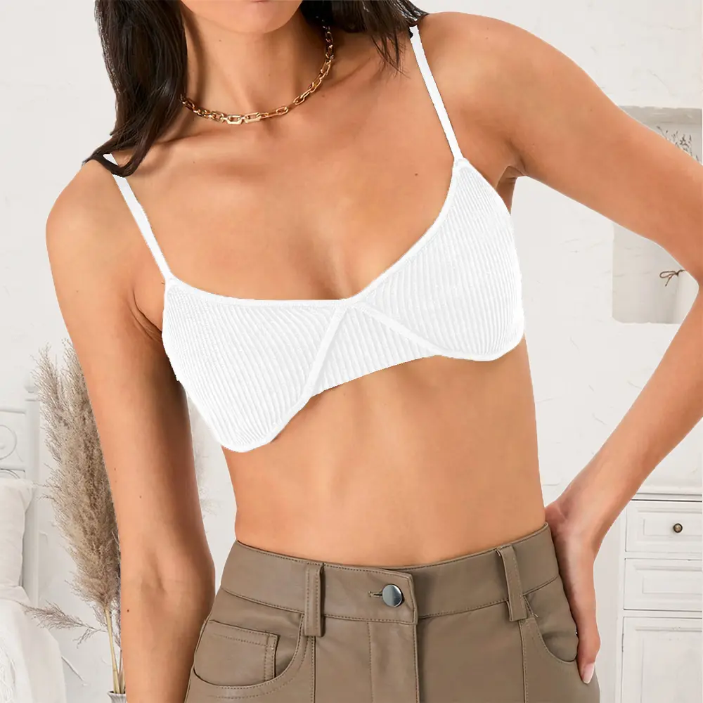 Scoop Neck Spaghetti Strap Bra, image 2
