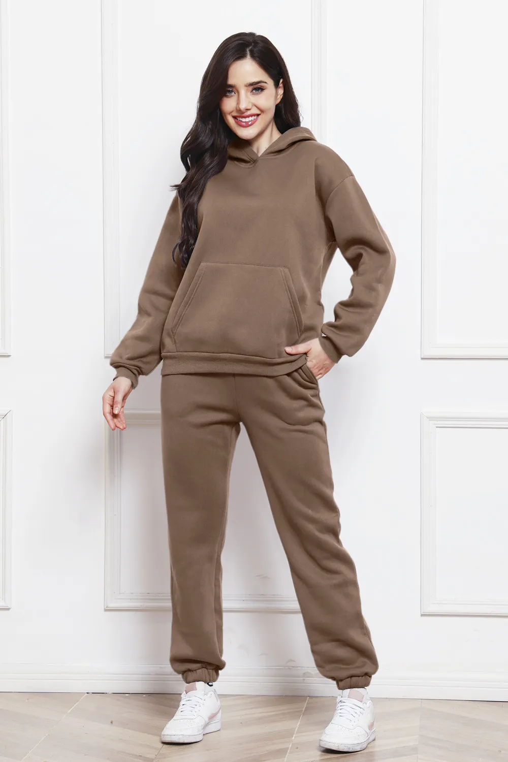 Drop Shoulder Long Sleeve Hoodie and Pants Set, image 16