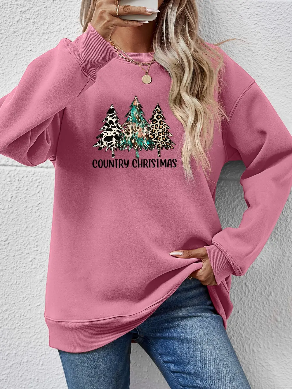 Graphic Round Neck Dropped Shoulder Sweatshirt, image 11
