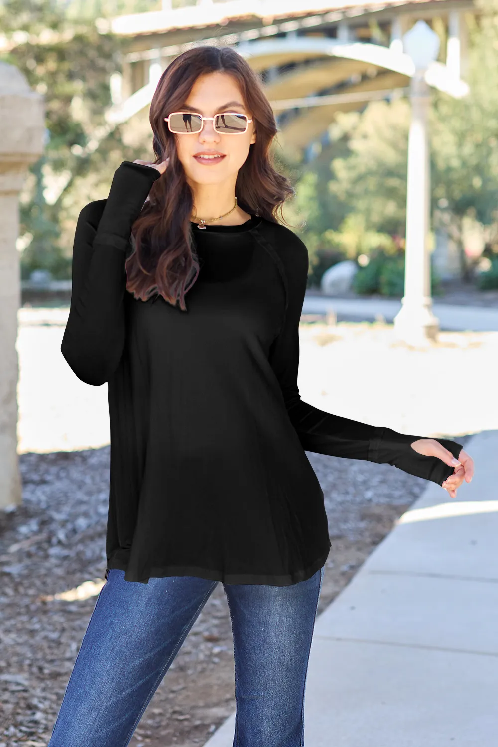 Full Size Round Neck Long Sleeve T-Shirt, image 9