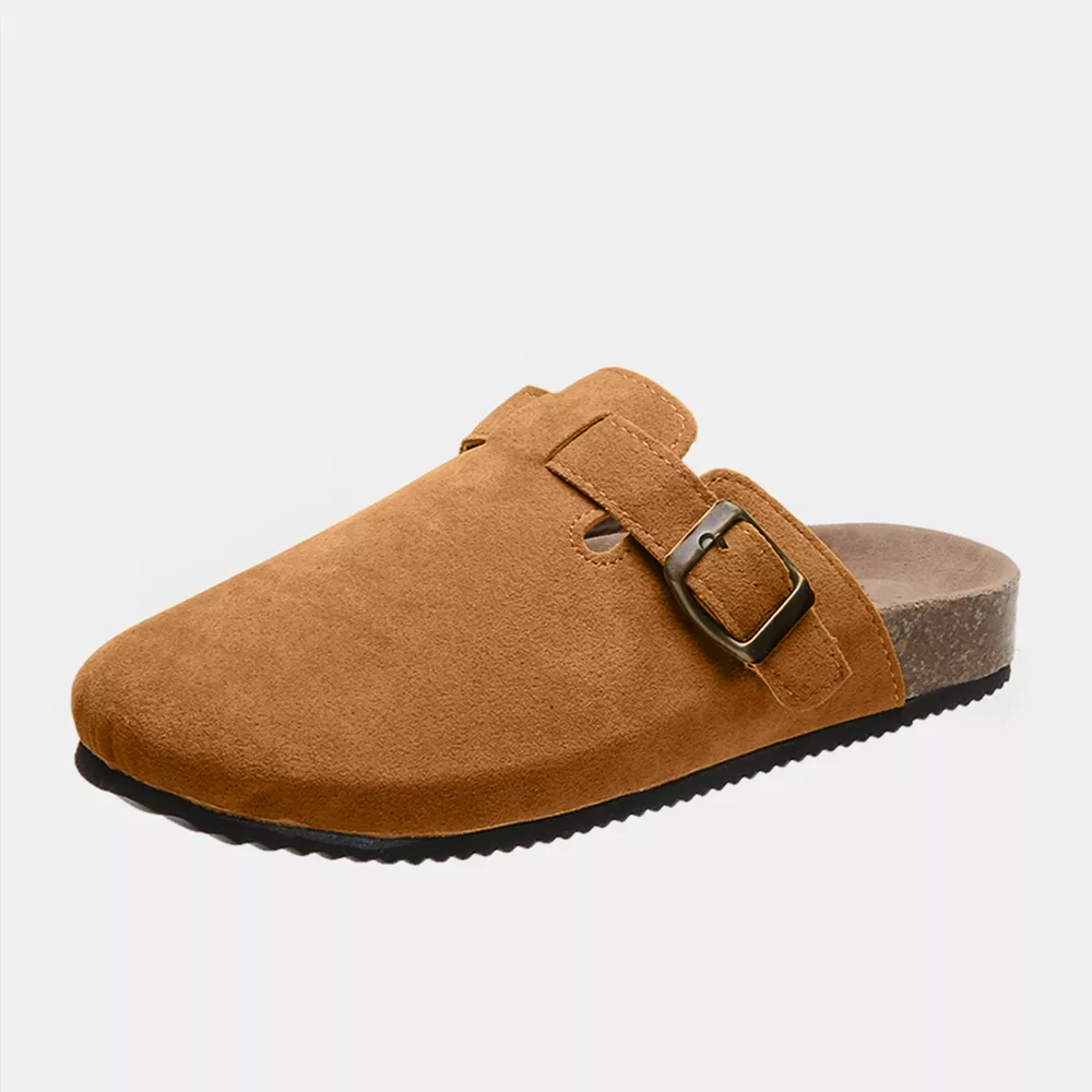 Suede Closed Toe Buckle Slide, image 7
