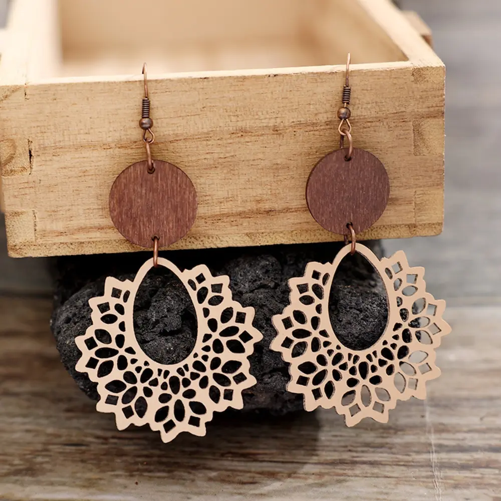 Geometric Cutout Dangle Earrings, image 13