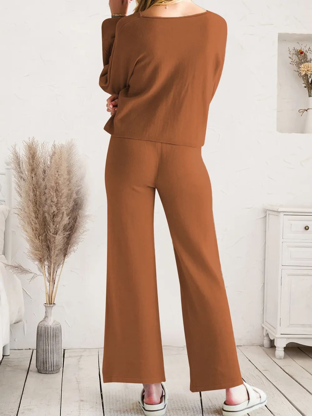 Long Sleeve Lounge Top and Drawstring Pants Set, image 15