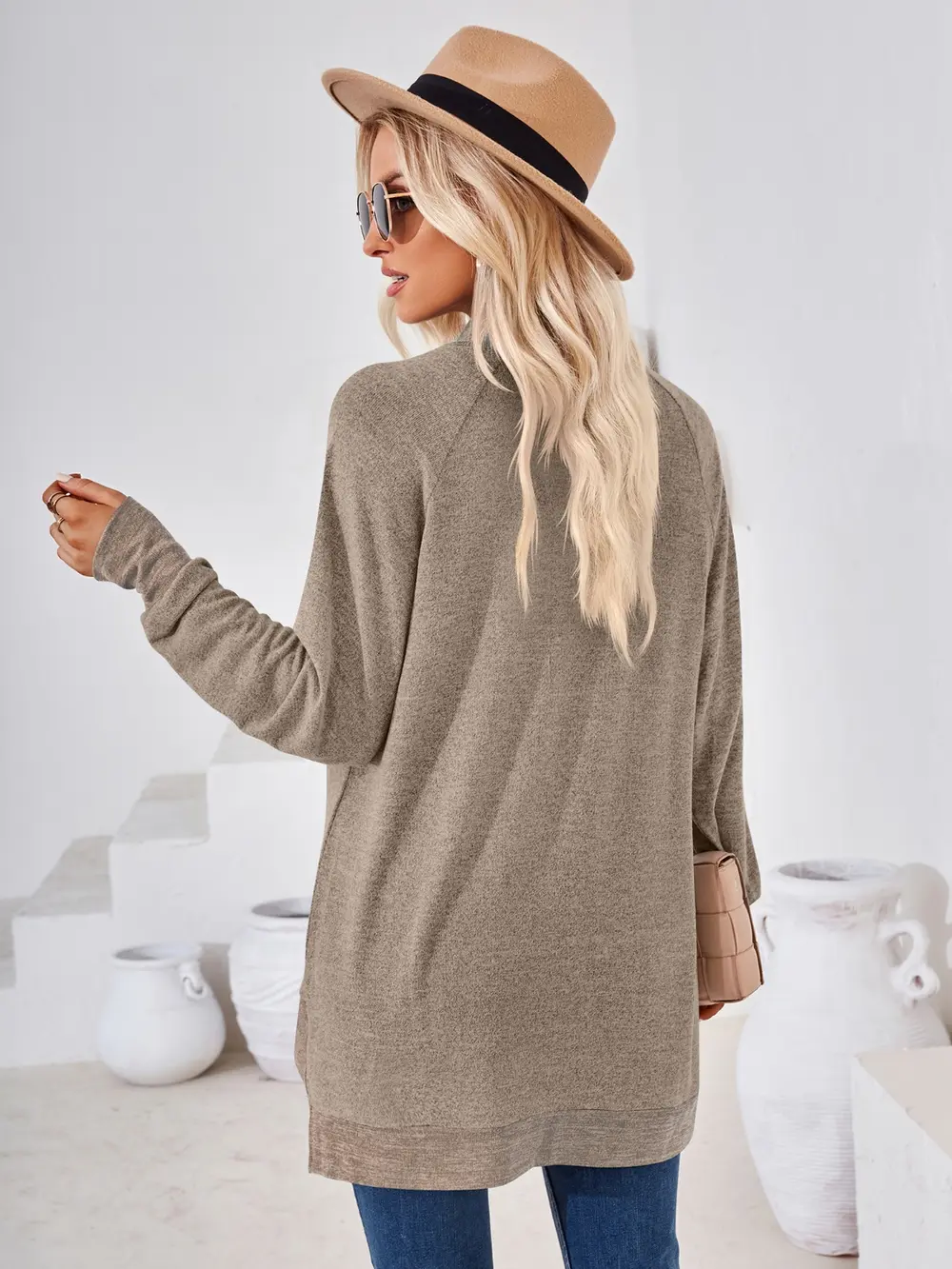 Contrast Mock Neck Long Sleeve T-Shirt, image 19