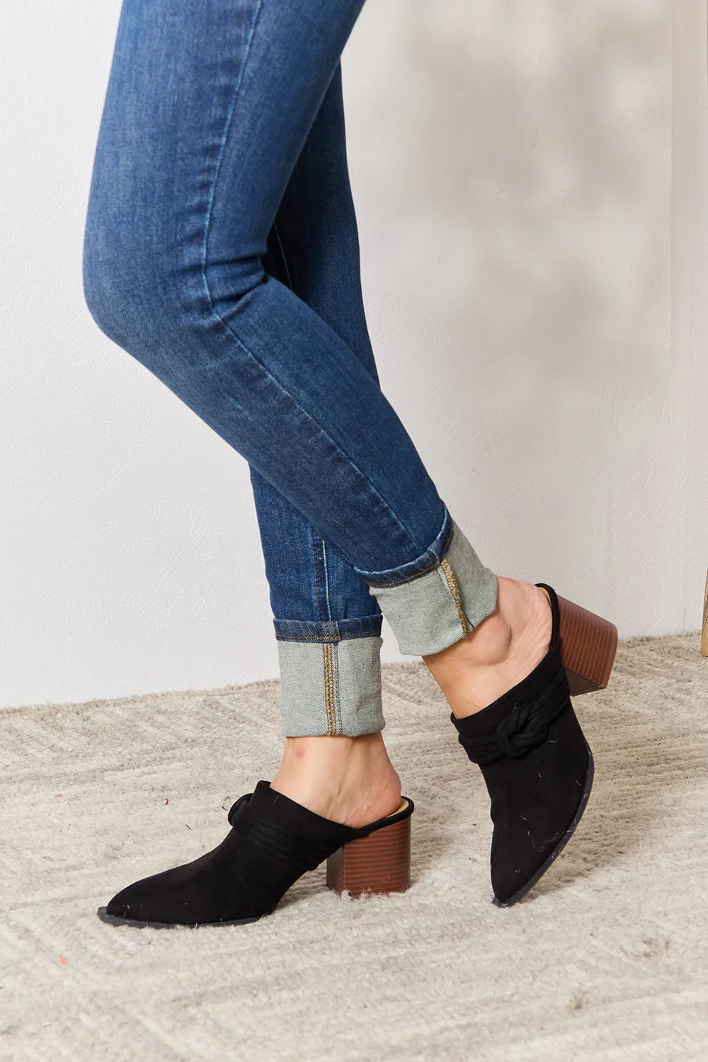 Pointed-Toe Braided Trim Mules, image 3