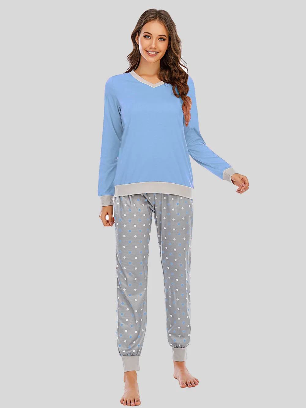 Long Sleeve Top and Polka Dot Pants Set, image 4