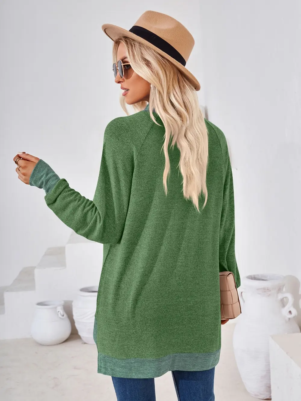 Contrast Mock Neck Long Sleeve T-Shirt, image 22
