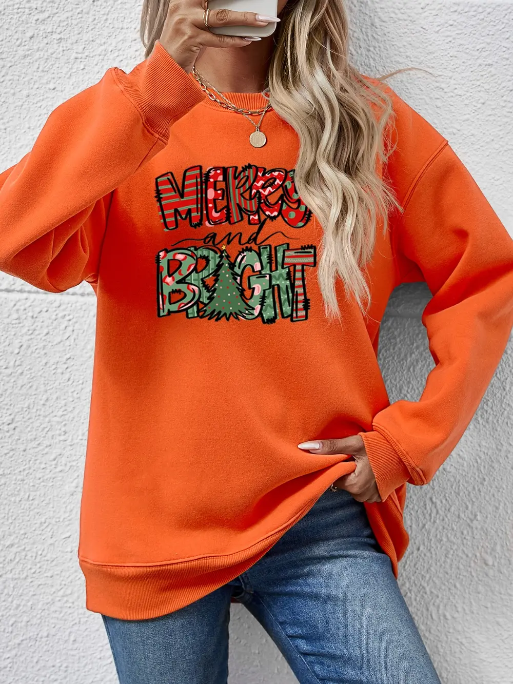 MERRY AND BRIGHT Long Sleeve Sweatshirt, image 20