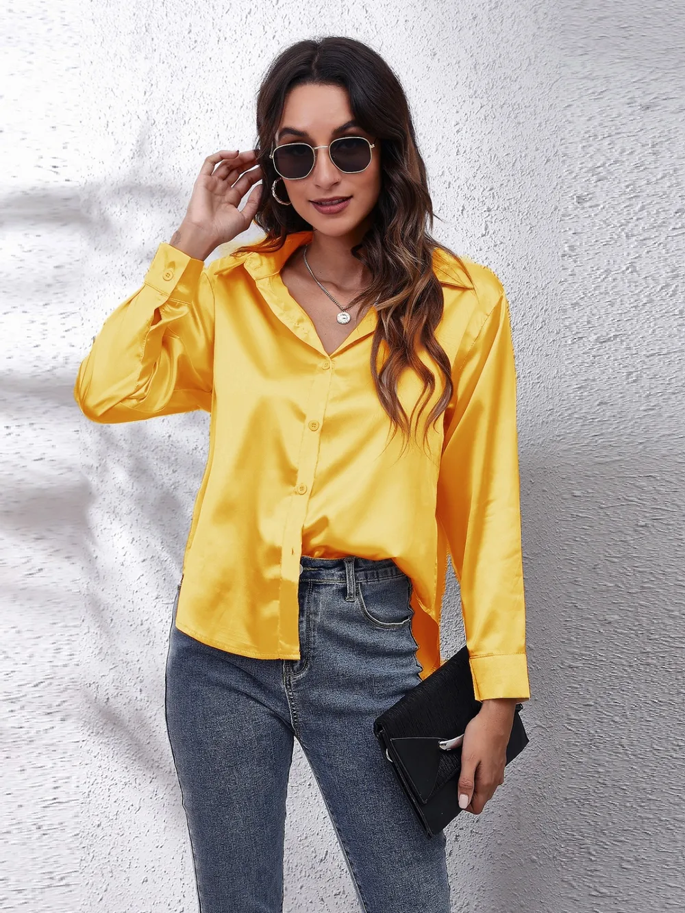 Collared Neck Buttoned Long Sleeve Shirt, image 14