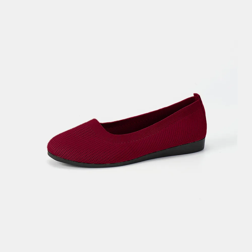 Round Toe Knit Ballet Flats, image 5