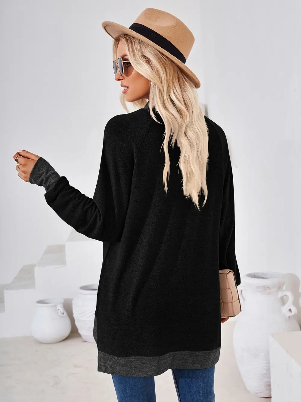 Contrast Mock Neck Long Sleeve T-Shirt, image 11