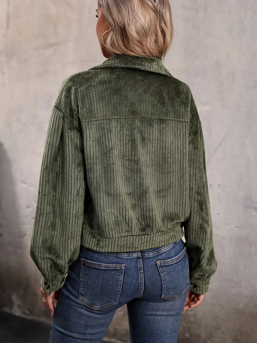 Perfee Collared Neck Button Front Jacket with Pockets, image 2