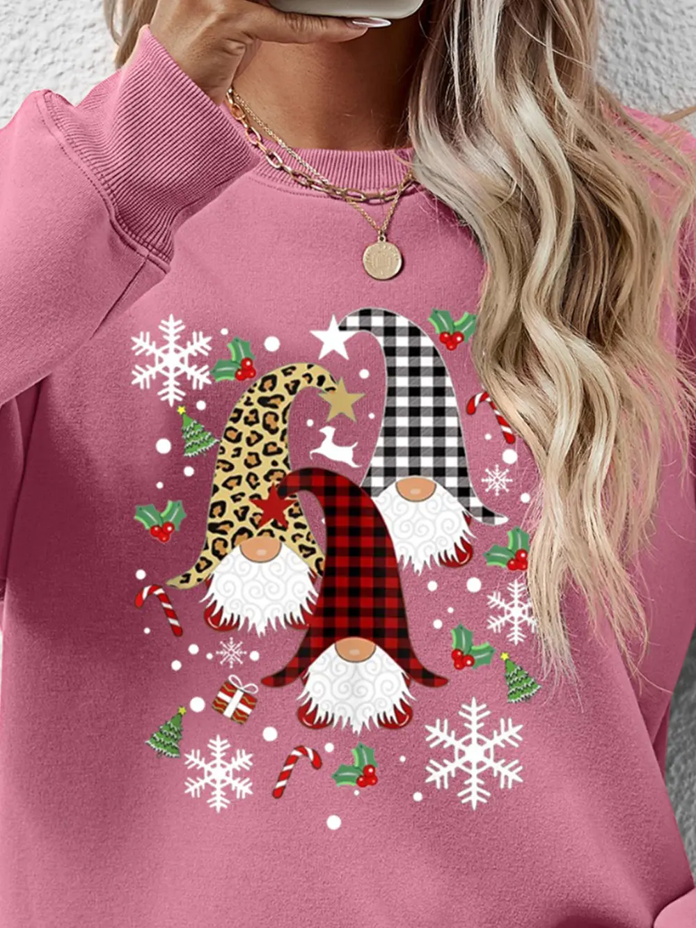 Faceless Gnomes Graphic Drop Shoulder Sweatshirt, image 14