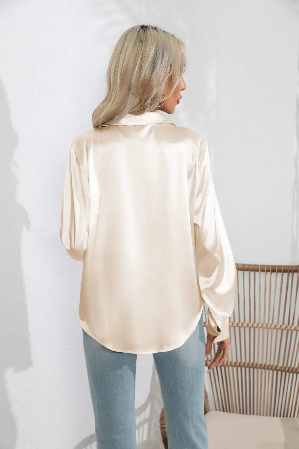 Lapel Collar Button Up Long Sleeve Shirt, image 18