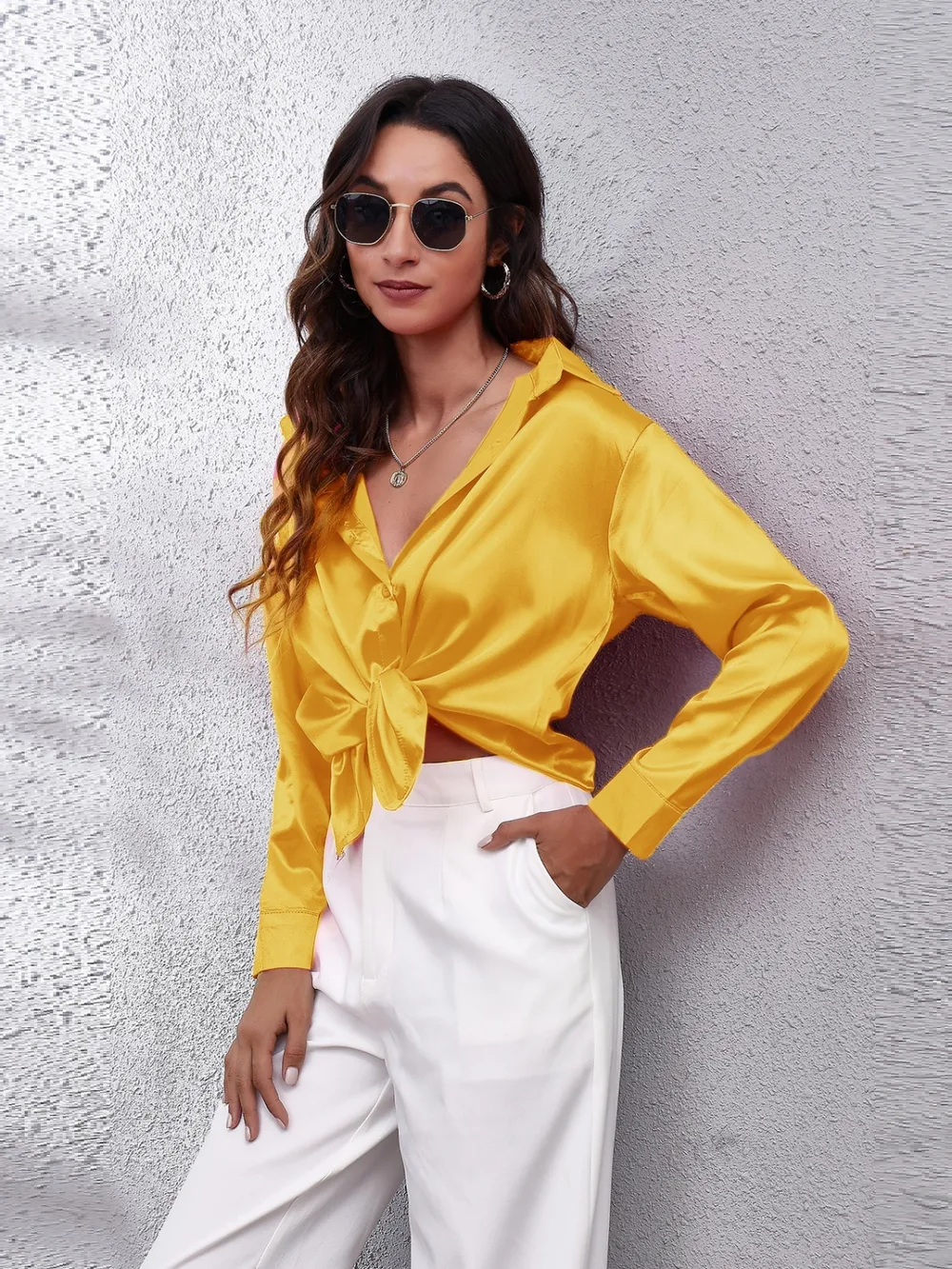 Collared Neck Buttoned Long Sleeve Shirt, image 15