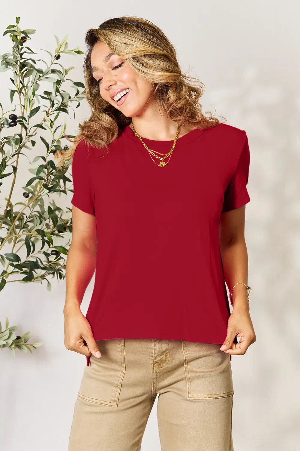 Full Size Round Neck Short Sleeve T-Shirt, image 11
