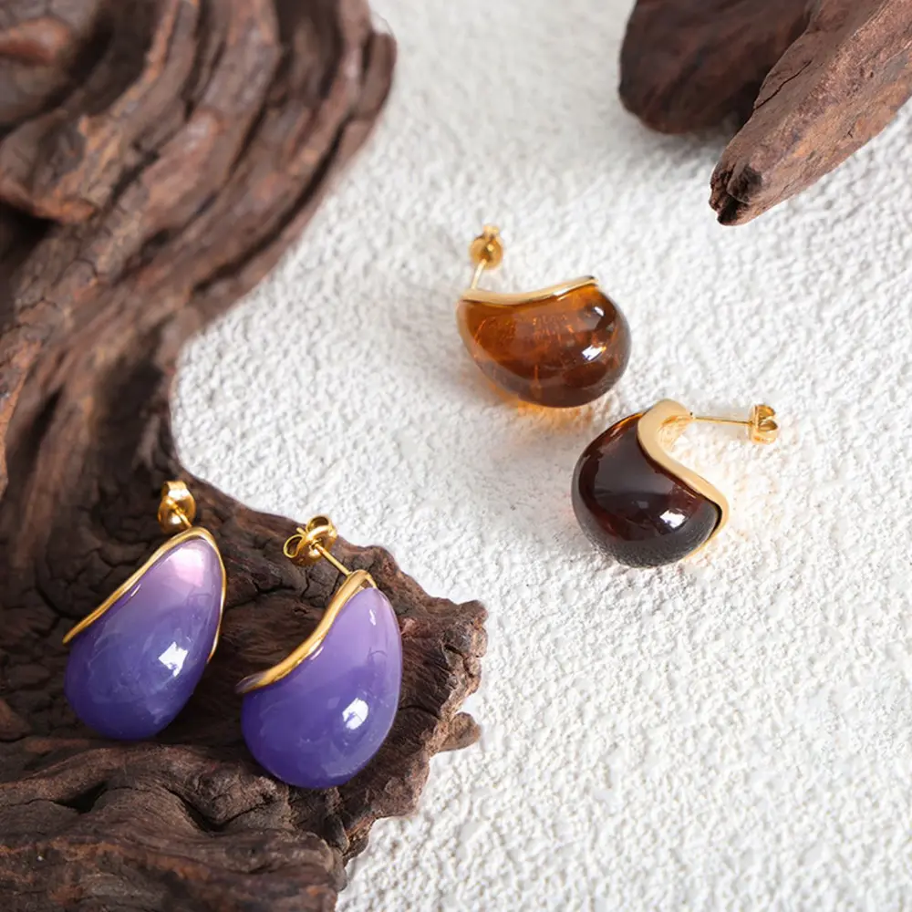 Resin Teardrop Earrings, image 3