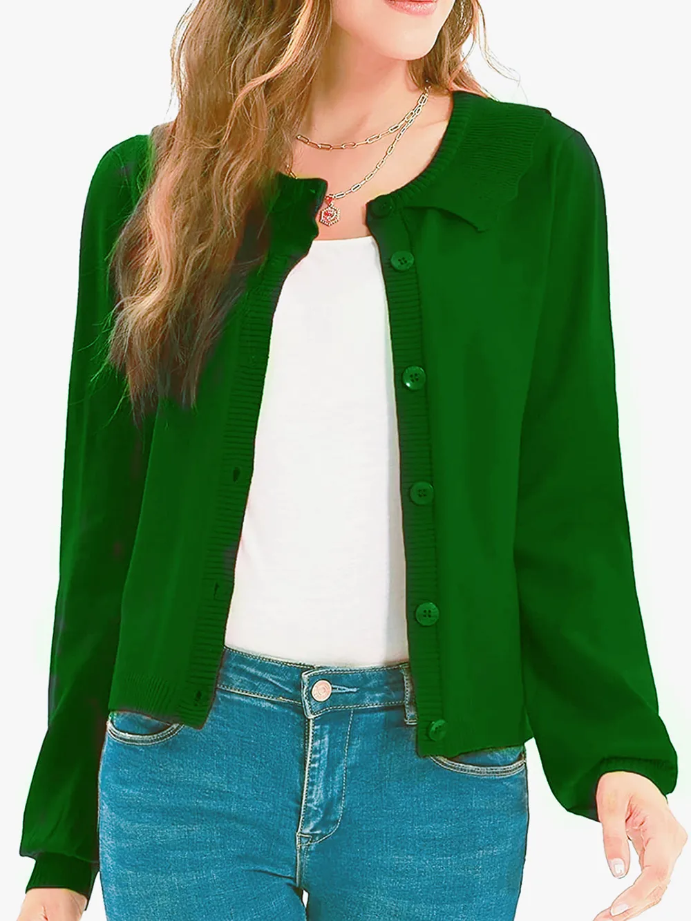 Collared Long Sleeve Button Down Cardigan, image 13