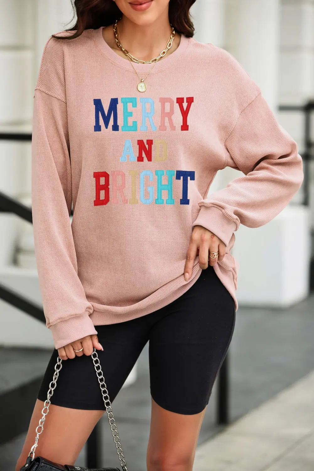 MERRY AND BRIGHT Graphic Sweatshirt, image 3
