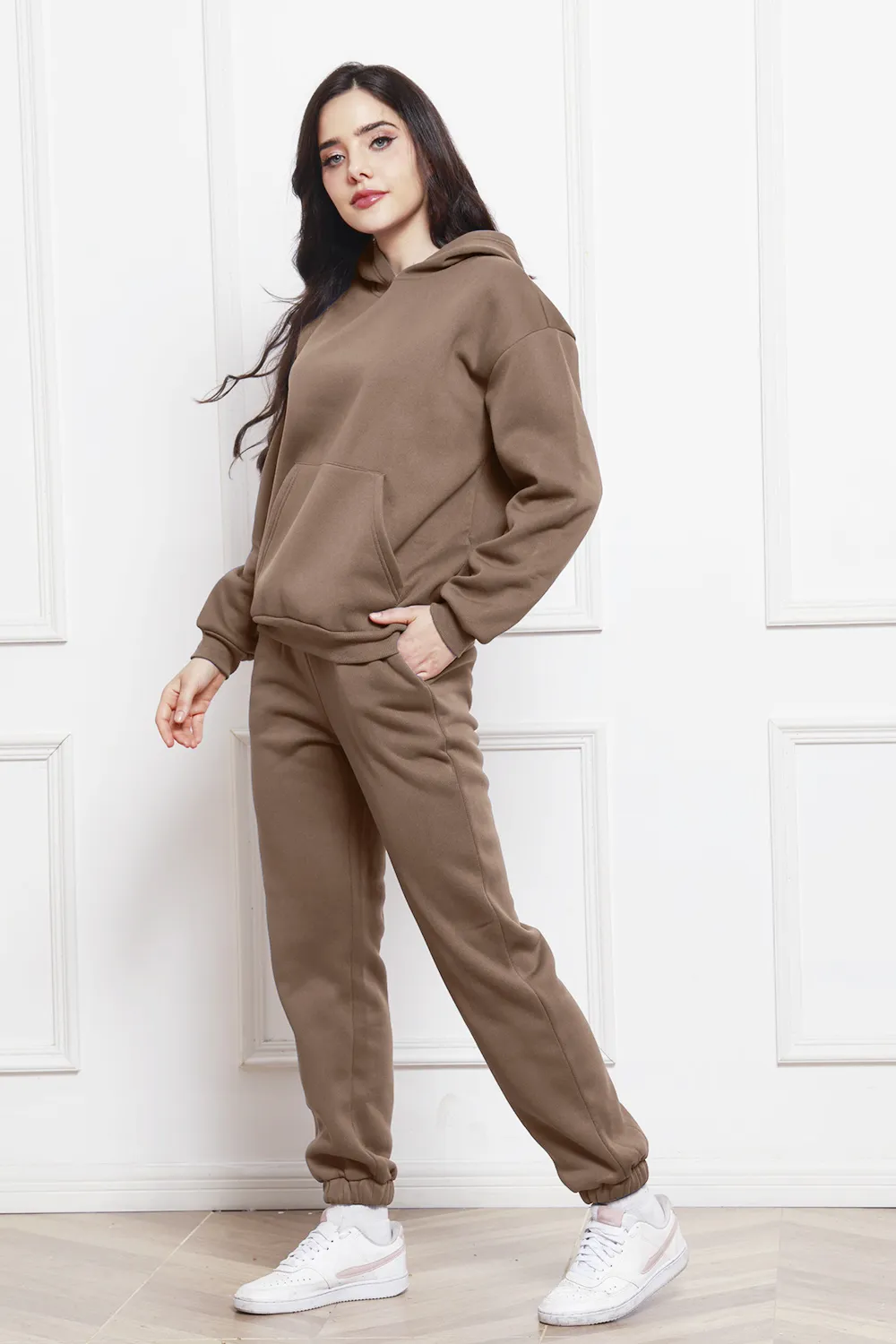 Drop Shoulder Long Sleeve Hoodie and Pants Set, image 17