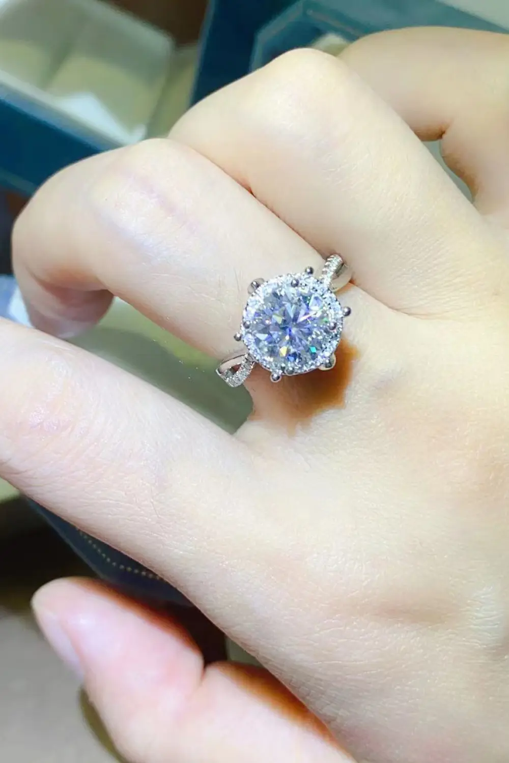 2 Carat Moissanite 925 Sterling Silver Ring, image 5