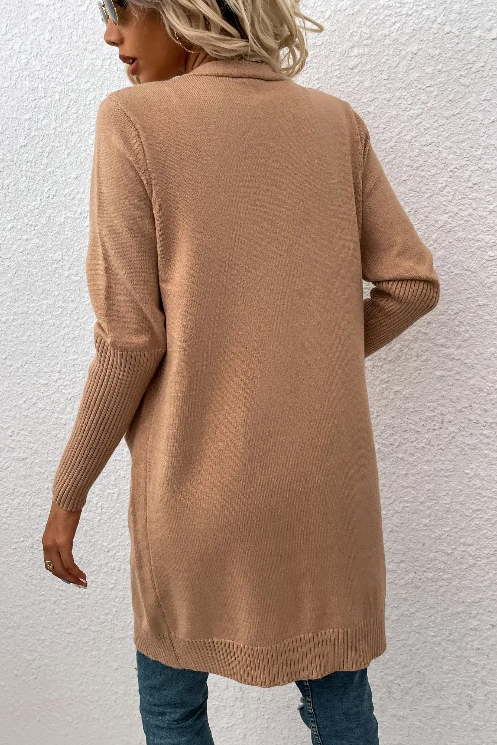 Open Front Long Sleeve Cardigan with Pockets, image 12