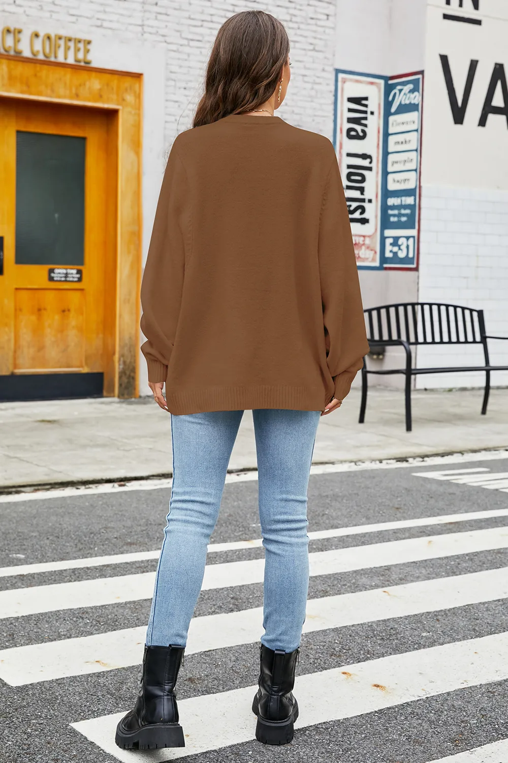 Round Neck Long Sleeve Sweater, image 13