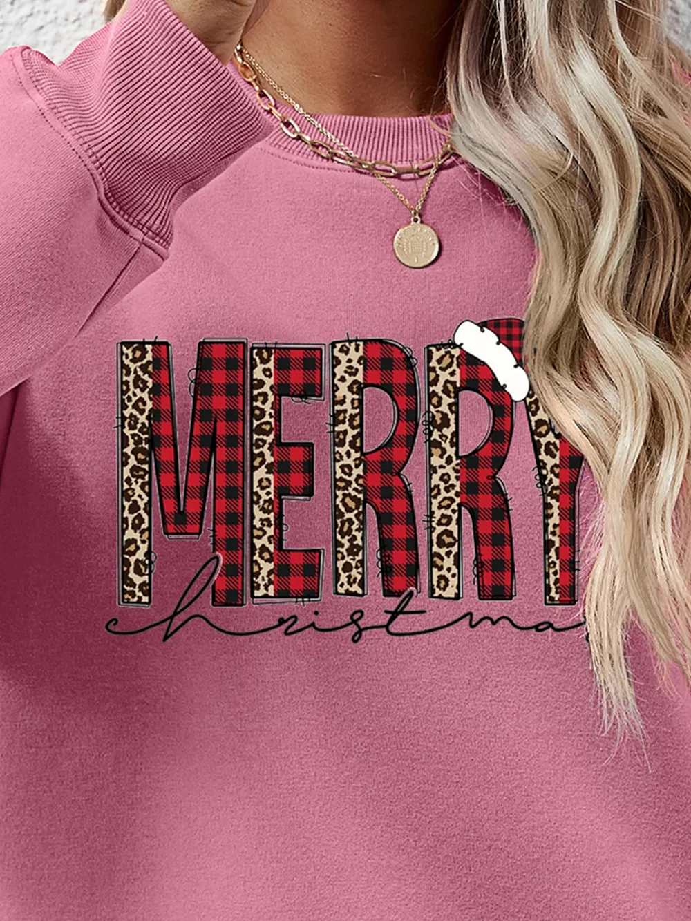 MERRY CHRISTMAS Round Neck Long Sleeve Sweatshirt, image 13