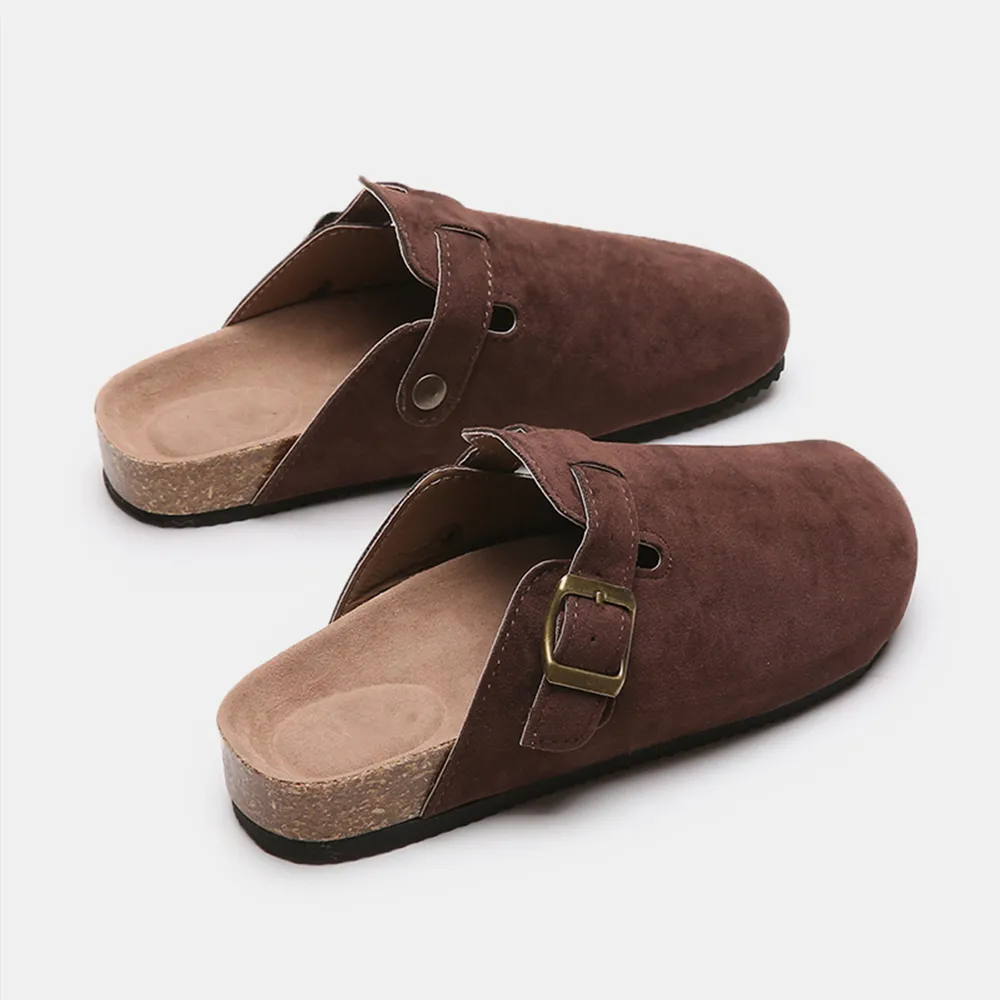 Suede Closed Toe Buckle Slide, image 8
