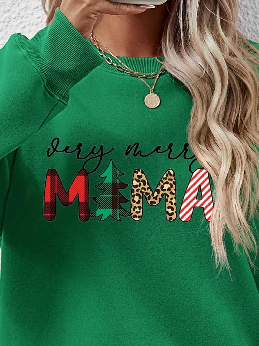 Letter Graphic Round Neck Long Sleeve Sweatshirt, image 20