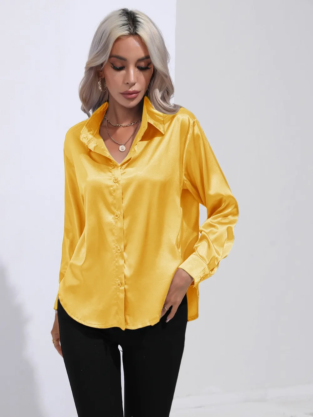 Collared Neck Buttoned Long Sleeve Shirt, image 7