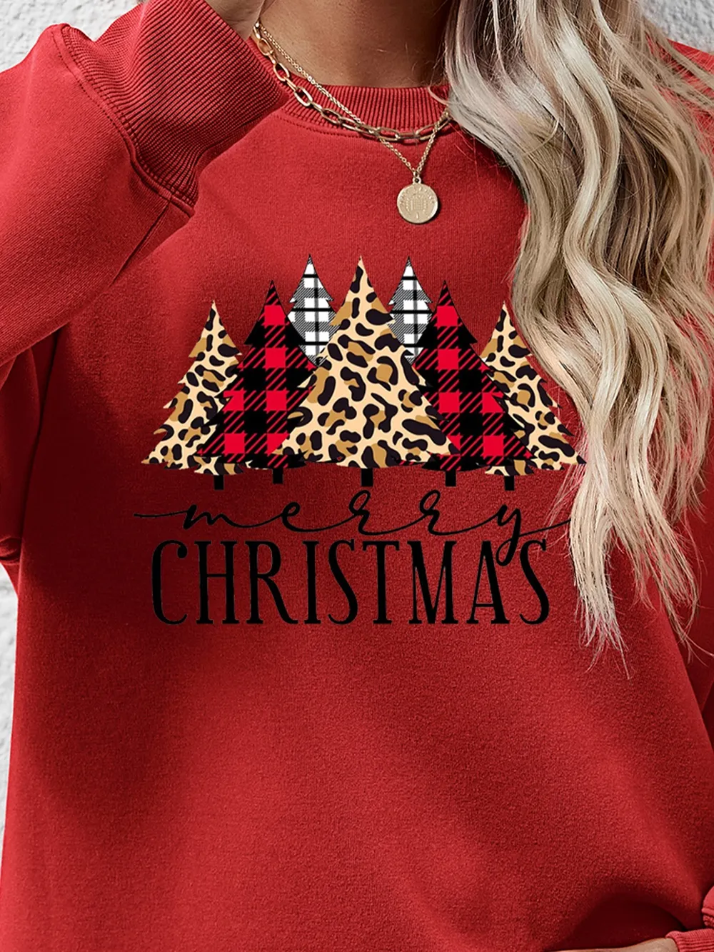 MERRY CHRISTMAS Round Neck Long Sleeve Sweatshirt, image 10