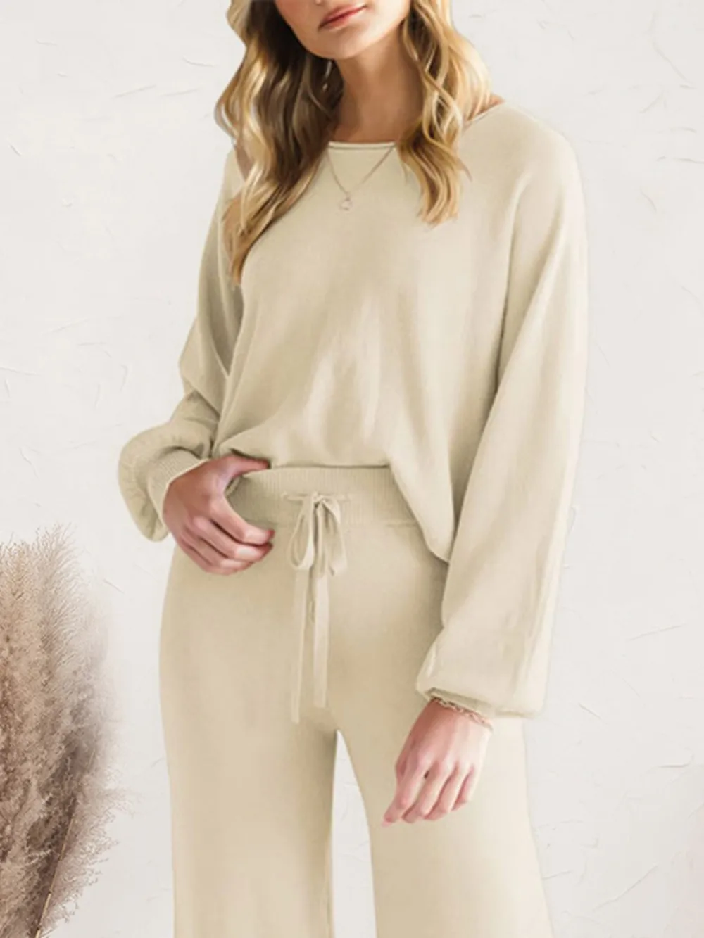 Long Sleeve Lounge Top and Drawstring Pants Set, image 17
