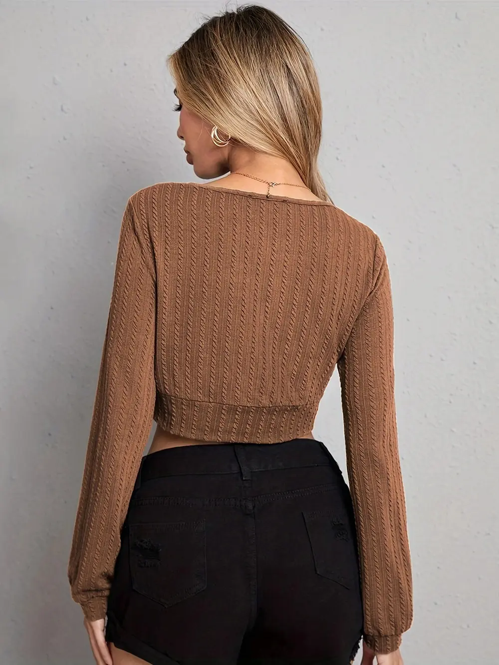 V Neck Crop Top, image 3
