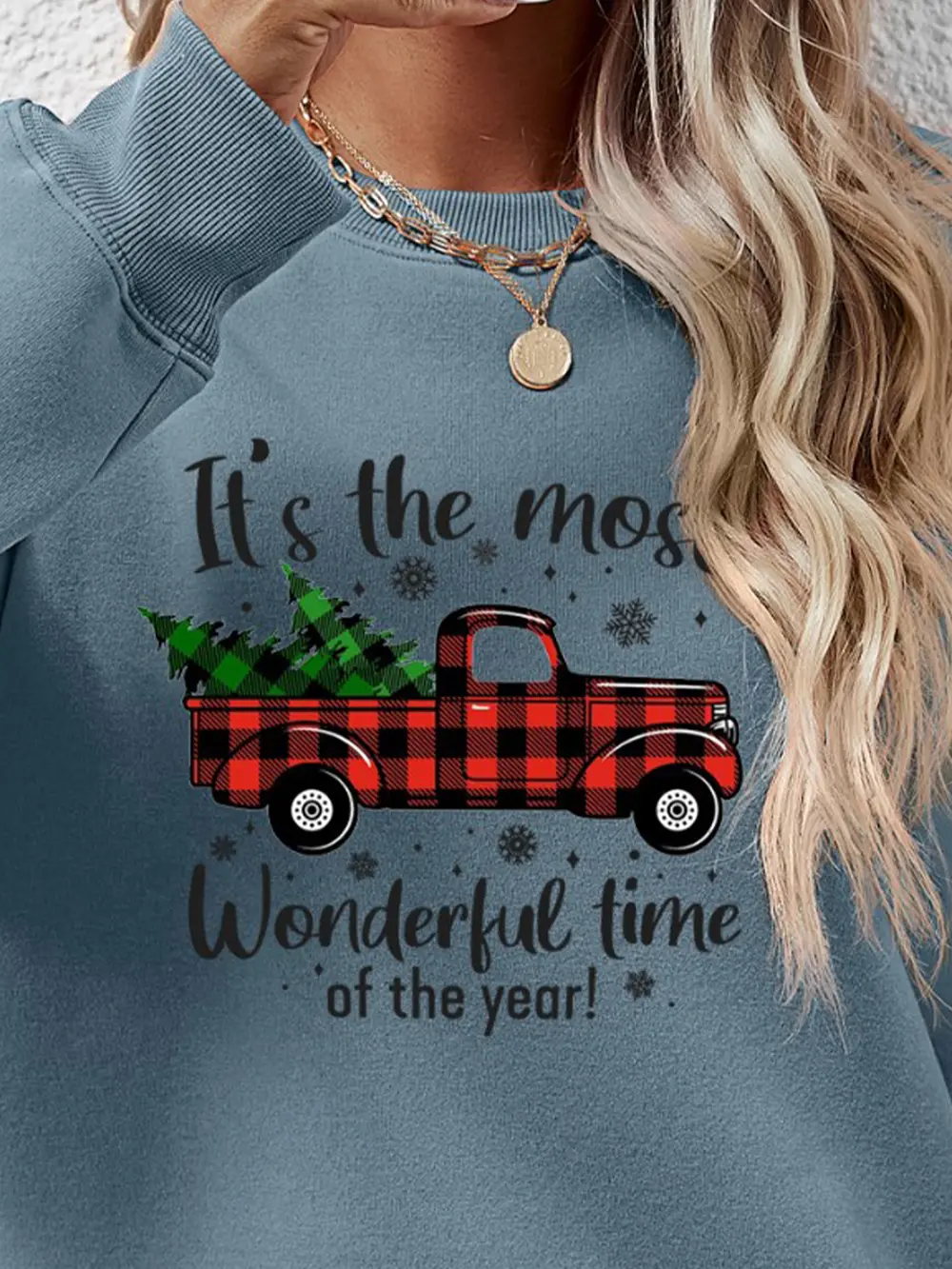 Graphic Round Neck Long Sleeve Sweatshirt, image 14
