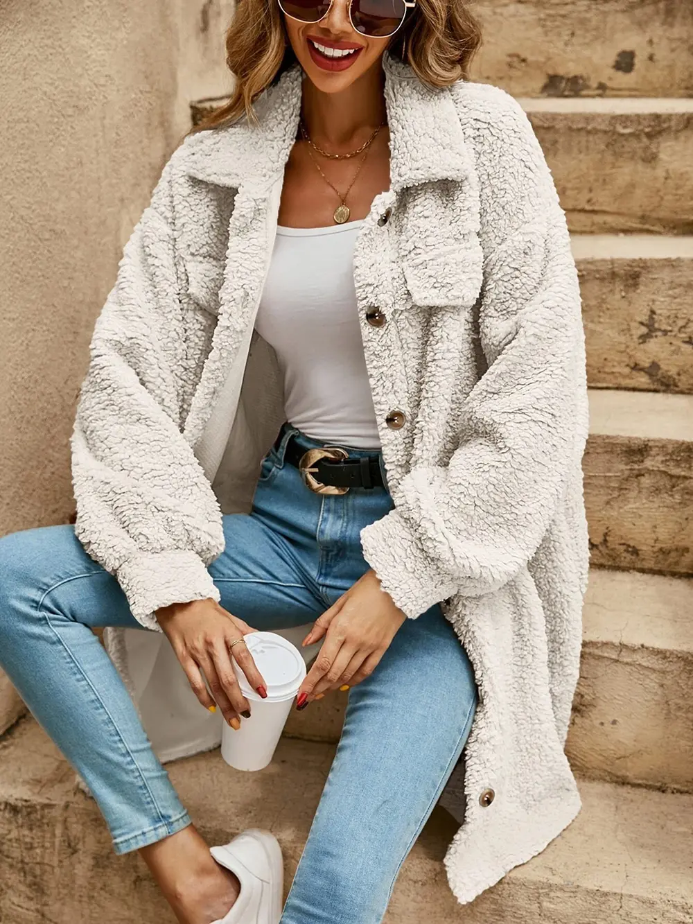 Collared Button Down Coat, image 7