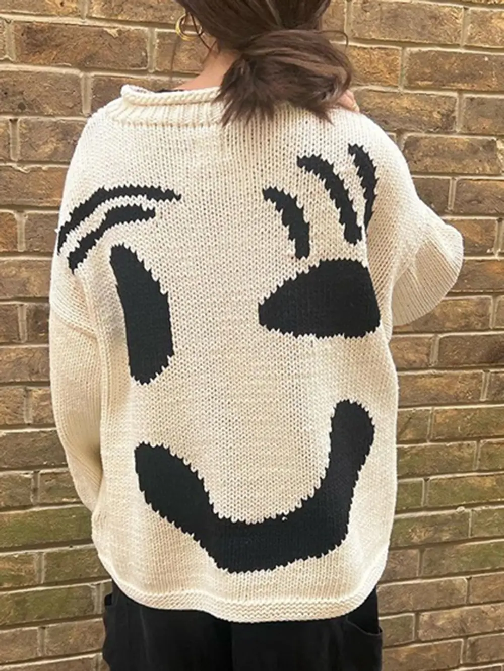 Contrast Drop Shoulder Long Sleeve Sweater, image 6