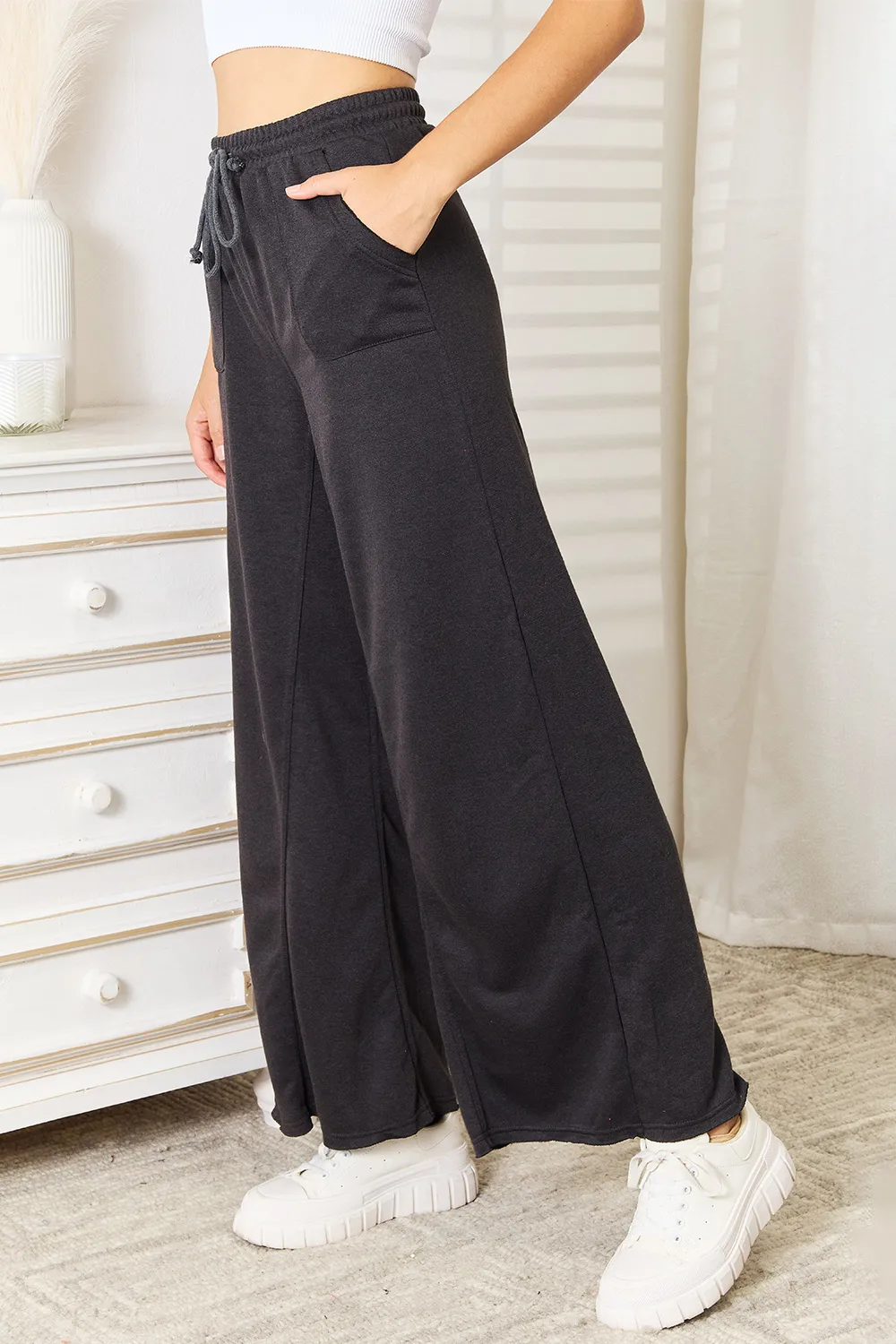 Wide Leg Pocketed Pants, image 2