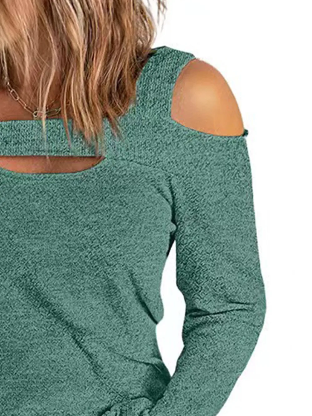 Full Size Cutout Cold Shoulder Blouse, image 9
