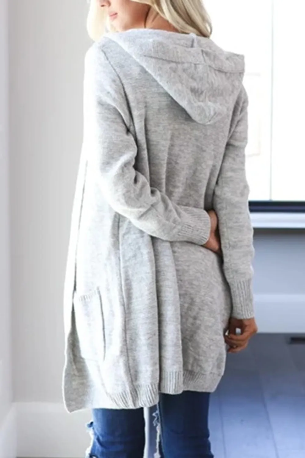 Heathered Open Front Cardigan with Pockets, image 12