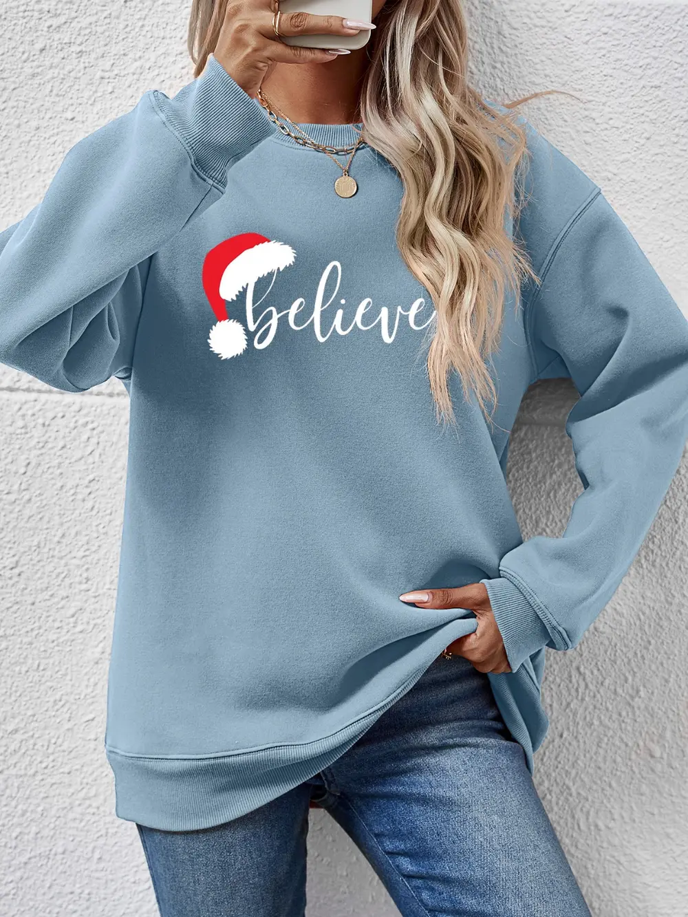 BELIEVE Graphic Long Sleeve Sweatshirt, image 11