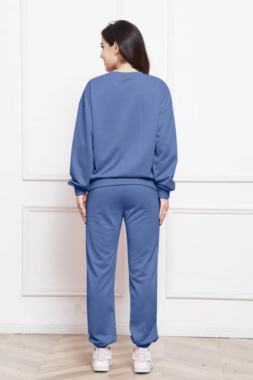 Round Neck Long Sleeve Sweatshirt and Pants Set, image 9