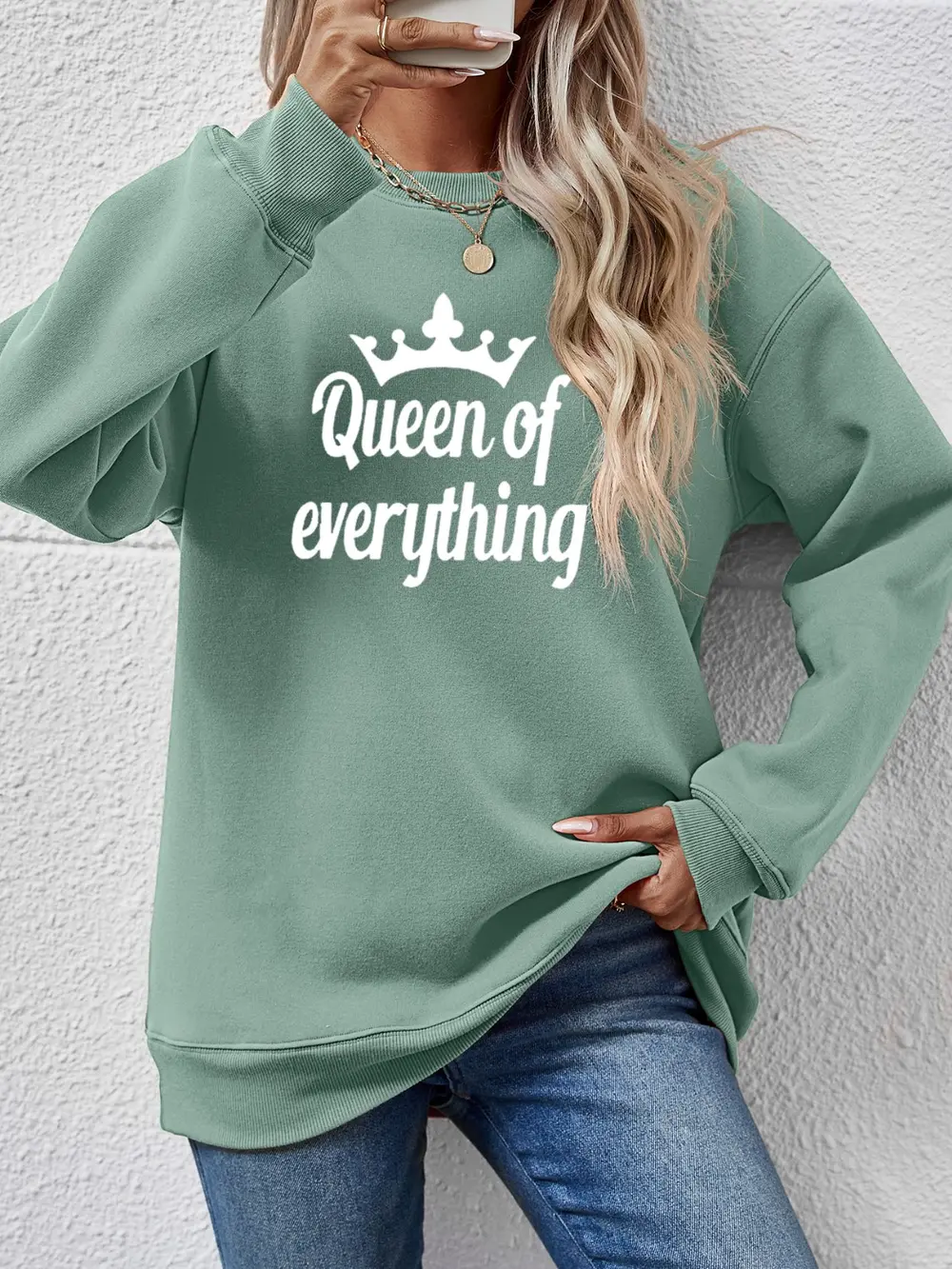 QUEEN OF EVERYTHING Round Neck Sweatshirt, image 17