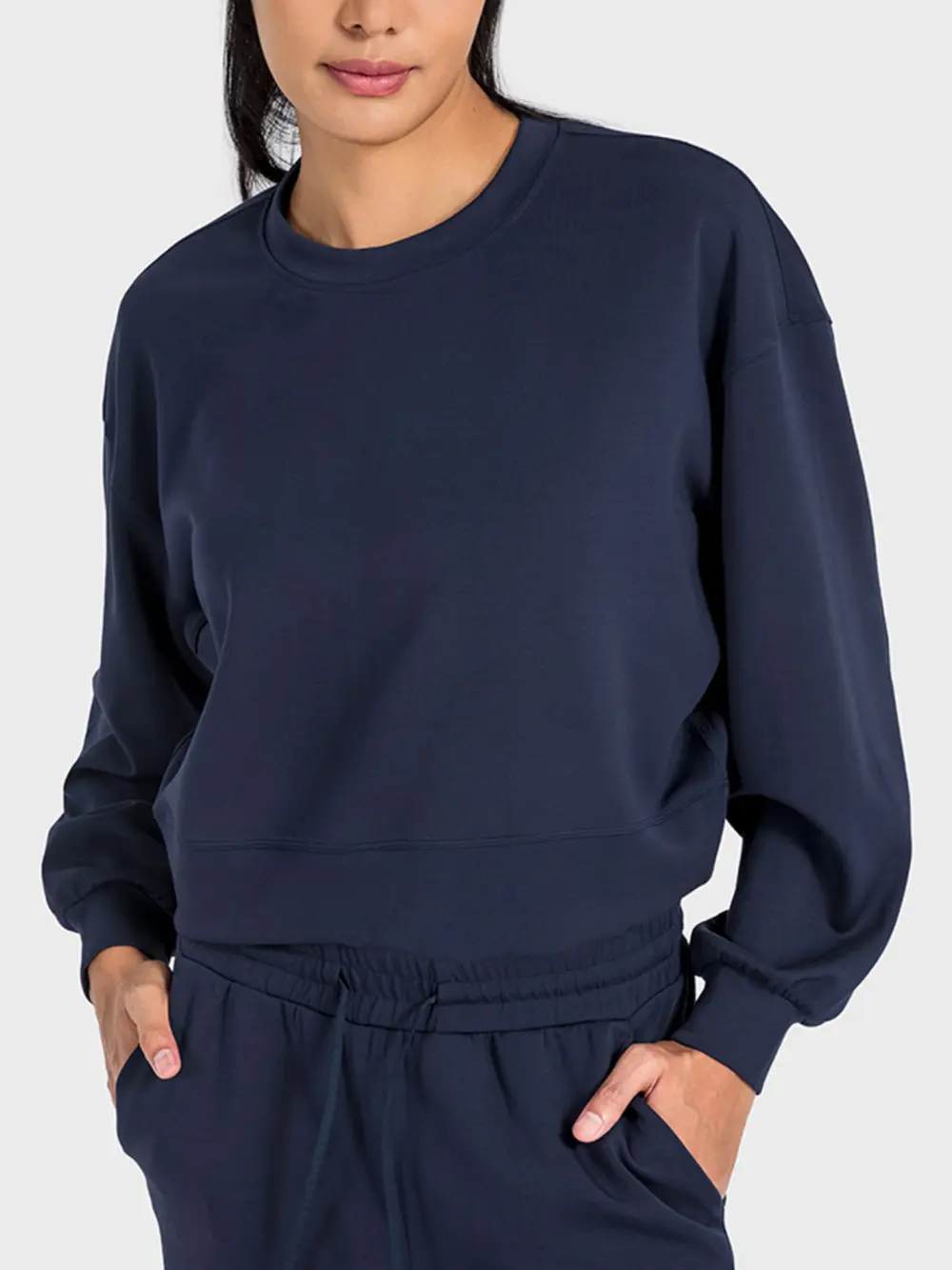 Round Neck Drop Shoulder Sports Top, image 4